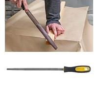 Râpe à Lime en Acier Ronde de 10 Pouces avec Poignée Ergonomique pour le Métal et le Cuir, Affûtage du Bois, Façonnage, Outil d'atelier Professionnel (Lime ronde à dents fines de 10 pouces