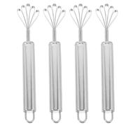 Râpe à Noix Tropicale en Acier Inoxydable 4 Pièces | Manche Ergonomique, Lame Rigide Étroite, Trou Suspendre, Finition Argentée, Cuisine Maison et Camping