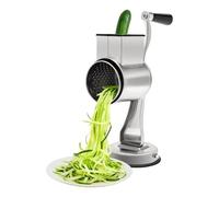 Râpe à tambour avec 5 lames interchangeables | Râpe rotative à manivelle manuelle - Multifonction - Râpe à fromage - Râpe de cuisine - Râpe à pommes de terre pour fromage