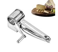 Râpe à tambour - En acier inoxydable - Hachoir à main pour fromage dur, chocolat, noix - Outil de cuisine pratique pour couper et râper facilement