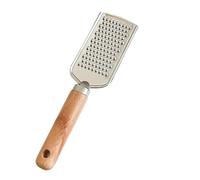 Râpe à zeste en acier inoxydable avec manche en bois de hêtre, râpe fine pour parmesan, zeste de citron, chocolat et fromage dur, râpe de cuisine en argent
