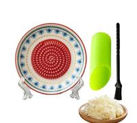Râpe Ail Céramique 3 Pièces Set Céramique Main Plat Rond Avec | Plat à râper à l'ail pour éplucher le gingembre tomates fruits légumes chocolat fraises et cuisson au four