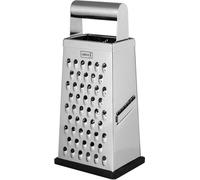 Râpe carrée en acier inoxydable, avec une grande surface de râpage et une surface fine, une face à double usage et un revêtement antidérapant, couleur argent