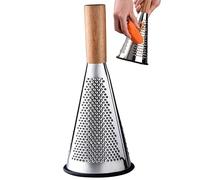 Râpe Conique en Acier Inoxydable avec Manche en Bois, râpe à Main pour Fromage, Fruits et légumes, pour la Cuisine, la Maison, Le Restaurant