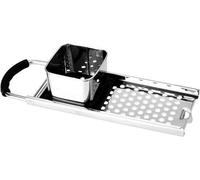Râpe de cuisine en acier inoxydable Unyqoos®, avec poignée en caoutchouc antidérapante, adaptée aux poêles jusqu'à 30 cm de diamètre, et dotée d'un crochet de maintien – une râpe durable pour une util