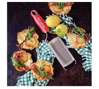 Râpe de cuisine fine pour fromage, agrumes, ail et piment, en acier inoxydable rouge
