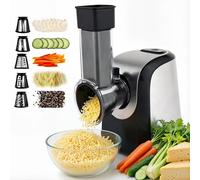 Râpe électrique 5-en-1, 150 W, trancheuse à légumes, couleur argent