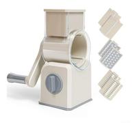 Râpe Manuelle Légumes Acier Inoxydable Base(milk white) | 6 lames , râpe grossière fine, tranche julienne, dés, cuisine, nettoyage rapide