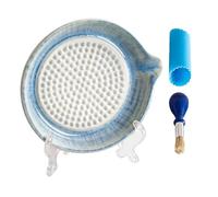 Râpe Plate Avec Une Brosse, Outil De Cuisine Manuel En Céramique | Assiette râpe-ail avec support pour oignon, fromage, noix de muscade, épices, zeste de citron, gingembre