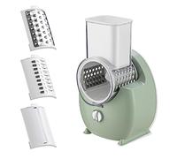 Râpe rotative électrique rechargeable et trancheuse à légumes, 3 lames interchangeables, sans fil, coupe efficace pour salade, fromage, camping, maison