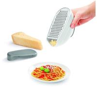 Râpe Unyqoos® avec bac de récupération, base antidérapante et couvercle – Boîtier en plastique avec lames en acier inoxydable, idéale pour râper du fromage, des légumes et des fruits