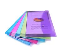 Rapesco 0688 ECO Pochette à Bouton Pression Recy 4+, Couleurs Vives Transparentes Assorties, Lot de 5