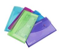 Rapesco 0690 ECO Pochette à Bouton Pression Recy DL, Lot de 5 | Couleurs Assorties
