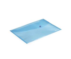 Rapesco 0691 Pochette à Bouton Pression, A4+ / Papier Ministre, Bleu Pastel Transparent, Lot de 5
