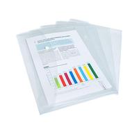 Rapesco 0695 ECO Pochette à Bouton Pression, A4+, Transparent, Lot de 5 | Matériau Recyclé