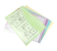 Rapesco 0697 ECO Pochette à Bouton Pression Recy A3, Lot de 5 | Couleurs Pastel Transparentes Assorties