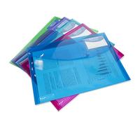 Rapesco Pochettes de rangement A4 transparentes assorties - Lot de 5