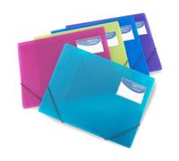Rapesco 0719 Chemise Porte-documents à Trois Rabats, A4+, Lot de 5 | Couleurs Transparentes Assorties