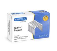 Rapesco 0750 Agrafes Galvanisées de Type 53/8 mm, Lot de 5000