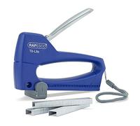 Rapesco 0955 T8-Lite Agrafeuse Murale et 300 Agrafes de Type 13/6mm | Bleu / Chrome, Protection Antibactérienne Germ-Savvy