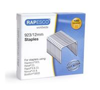 Rapesco 1238 Agrafes Galvanisées Résistantes de Type 923/12 mm, Lot de 1000
