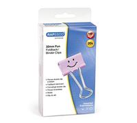 Rapesco 1352 Pinces à Double Clip Drôles 32 mm, Rose Pastel, Lot de 20