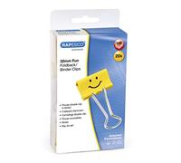 Rapesco 1354 Pinces à Double Clip Drôles 32 mm, Jaune, Lot de 20