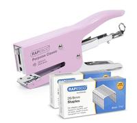 Rapesco 1356A Porpoise Pince Agrafeuse et 10.000 Agrafes, Rose Pastel | Classique, Capacité 45 Feuilles, Fournie avec Agrafes Type 26 / 8mm