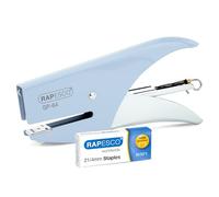 Rapesco 1376 SP-64 Pince-Agrafeuse et 1000 Agrafes 21/4 mm, Bleu Pastel | Capacité 12 Feuilles