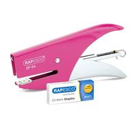 Rapesco 1382 SP-64 Pince-Agrafeuse et 1000 Agrafes Type 21/4 mm, Fuschia | Capacité 12 Feuilles