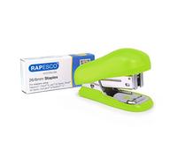 Rapesco 1411 Bug Mini Agrafeuse et 1000 Agrafes de Type 26/6 mm, Capacité de 12 Feuilles, Vert