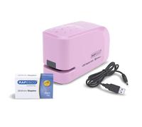 Rapesco 1451 626EL Automatic Electric Stapler and 1000 Staples, Candy Pink
