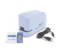 Rapesco 1452 Agrafeuse Automatique 626EL et 1000 Agrafes, Bleu Pastel | Fournier avec avec Agrafes 26 / 6mm, à Utiliser avec Câble USB (inclus) ou Piles (non inclus), Capacité 15 Feuilles