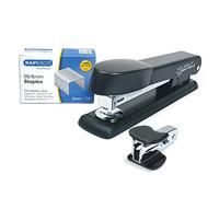Rapesco 1471 Germ-Savvy Antibactérien, Agrafeuse Marlin avec Dégrafeuse R4 et 5000 Agrafes 26/6 mm,Noir