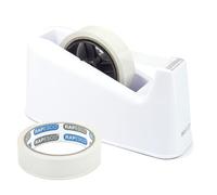 Rapesco 1486 500 Dévidoir de Ruban avec 2 Rouleaux de Ruban Adhésifs, Blanc