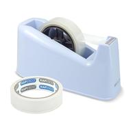 Rapesco 1488 Dévidoir de Ruban Adhésifs 500 et 2 Rouleaux, Bleu Pastel | Usage Intensif