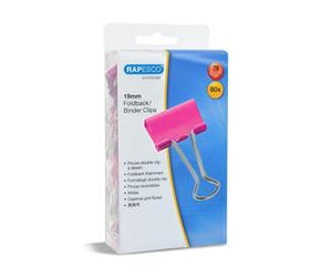 Rapesco 1491 Pinces à Double Clip 19 mm, Fuchsia, Lot de 80