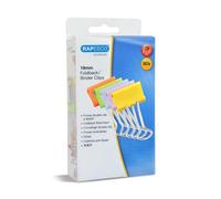 Rapesco 1492 Pinces à Double Clip 19 mm, Couleurs Assorties, Lot de 80 | Couleurs assorties, capacité 75 feuilles