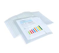 Rapesco 1496 ECO Pochette à Bouton Pression, A4+, Transparent, Lot de 20 | Matériau Recyclé