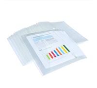 Rapesco 1497 ECO Pochette à Bouton Pression, A4+, Transparent, Lot de 50 | Matériau Recyclé
