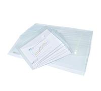 Rapesco 1500 ECO Pochette à Bouton Pression Recy A5, Transparente, Lot de 25
