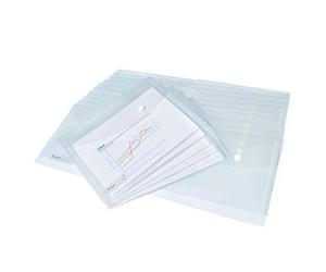 Rapesco 1500 ECO Pochette à Bouton Pression, A5, Transparent, Lot de 25 | Matériau Recy apacité 150 Feuilles