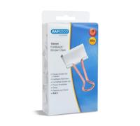 Rapesco 1508 Pinces à Double Clip 19 mm, Blanc avec Bras en Or Rose, | Lot de 80