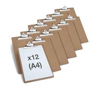 Rapesco 1521A Porte-Blocs à Grande Capacité, A4, Marron, Lot de 12 | Porte-blocs en Fibres Dures, Business Pack, Protection Antibactérienne Germ-Savvy