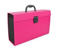 Trieur valisette, A4, 19 compartiments, rose vif