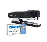 Rapesco 1573 No.10 Mini Agrafeuse avec 1000 Agrafes de Type 10/4 mm, Capacité de 12 Feuilles, Noir