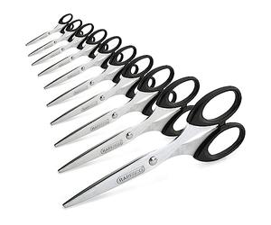 Rapesco 1579 10 Paires de Ciseaux Essential 16cm, Acier Inoxydable, Noir | Business Pack