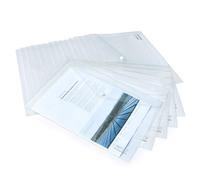 Rapesco 1587 ECO Pochette à Bouton Pression, A4+, Transparent, Lot de 20 | Matériau Recyclé