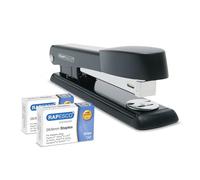 Rapesco Agrafeuse 1602 Germ‑Savvy Marlin – Antibactérien, 2000 agrafes 26/6 mm – Noir