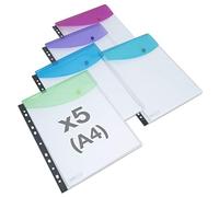 Rapesco 1630 ECO Pochettes Perforées de Haute Capacité, A4, Lot de 5